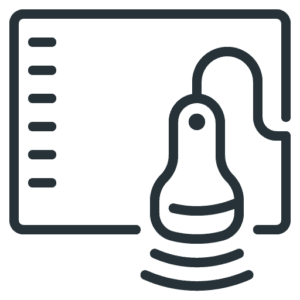 Icon of a computer mouse and a measurement scale.